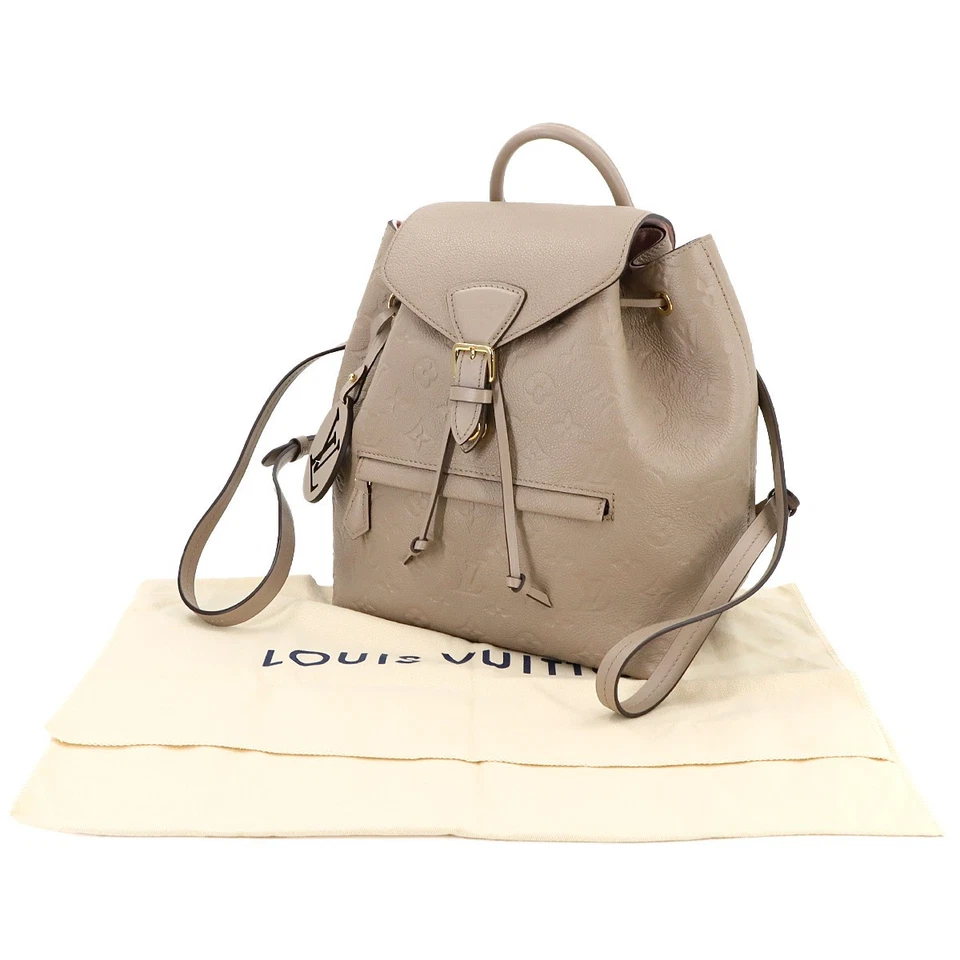 Louis Vuitton Montsouris PM Backpack in Monogram Empreinte Leather (Tourterelle)