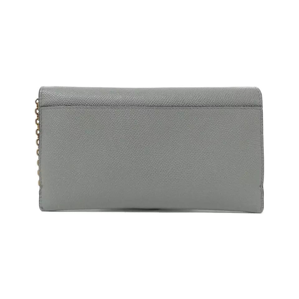 Authentic Dior Saddle S5614CBAA Chain Wallet in M41G Gray Gold