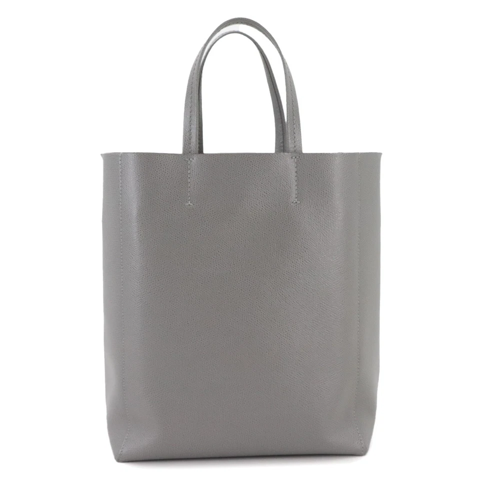CELINE Small Vertical Cabas 2 way Tote Shoulder Bag Leather Grey