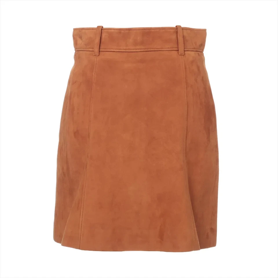 Miu Miu 16 Years Lambskin Skirt 38 Ladies' Brown