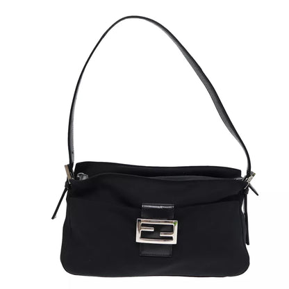 FENDI Mamma Baguette Shoulder Bag – Black Nylon