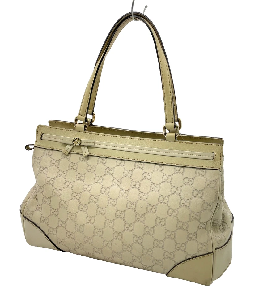 Gucci Guccissima Mayfair Tote Bag in Ivory Leather