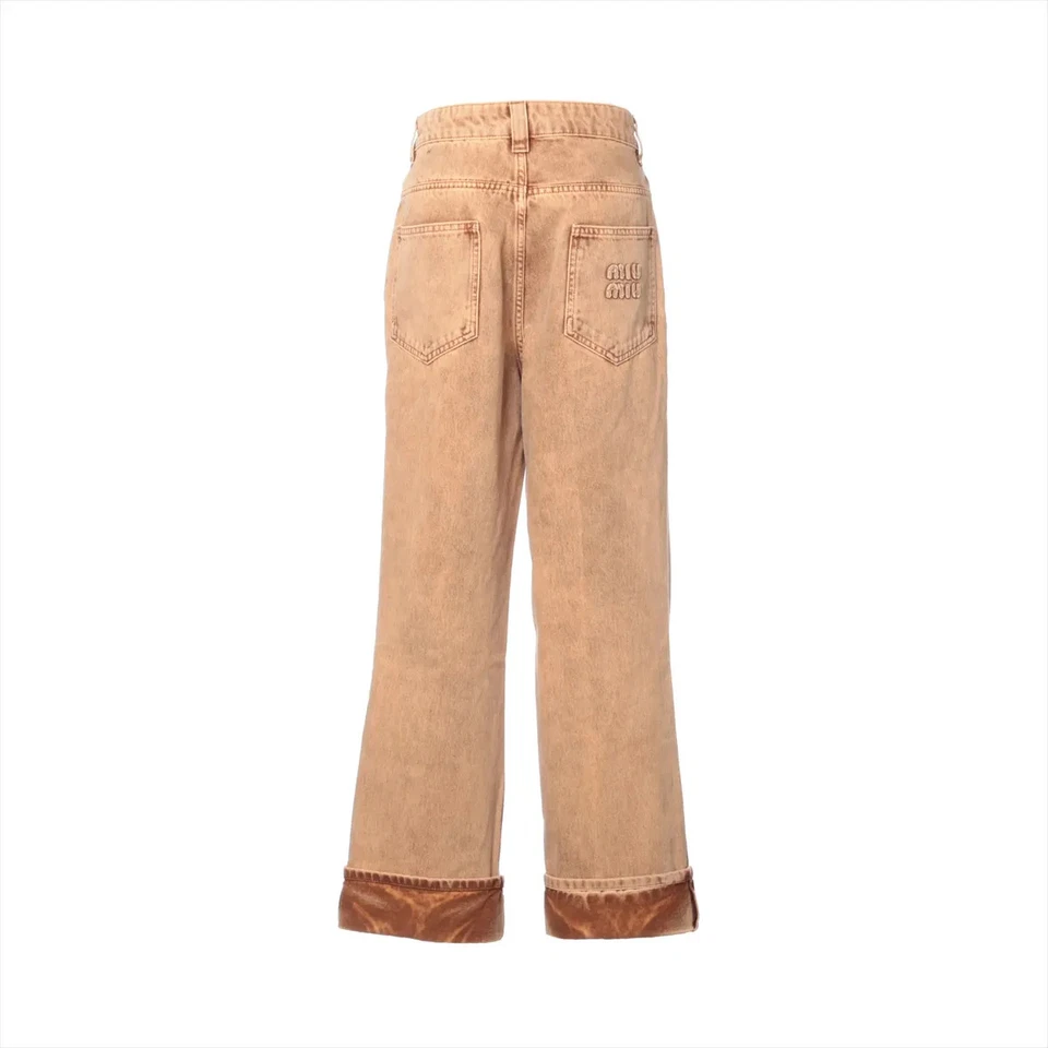 Miu Miu 23SS Cotton Denim Pants 36 Ladies' Brown