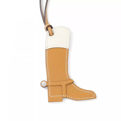 HERMES Paddock Boots Bag Charm – Naturel Sable + Craie