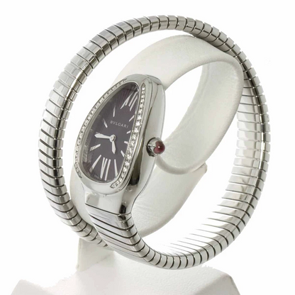 BVLGARI Serpenti SP35S Quartz Purple Dial Ladies Watch
