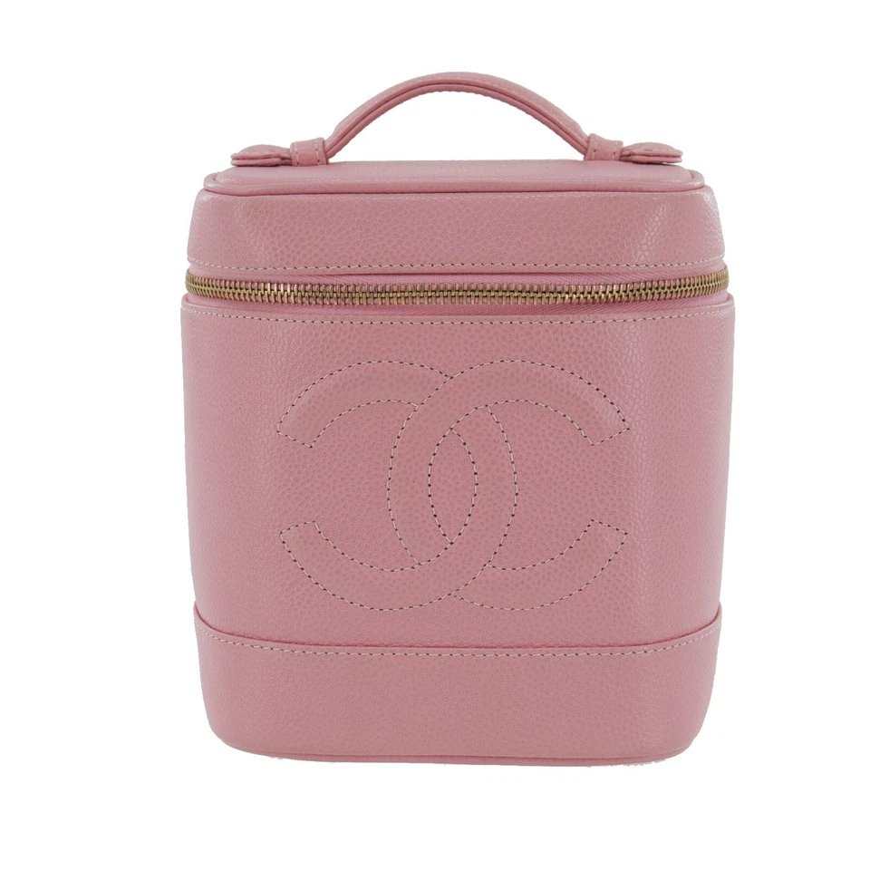 Chanel Vanity Handbag in Pink Caviar Leather (Vintage)
