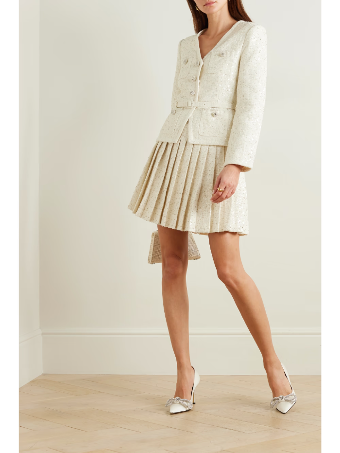 self-portrait Boucle Dress