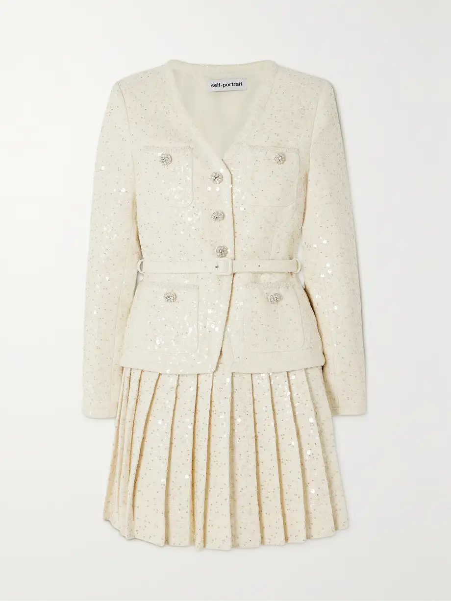 self-portrait Boucle Dress