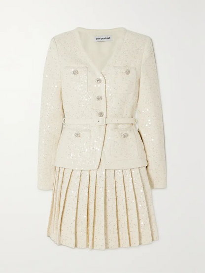 self-portrait Boucle Dress