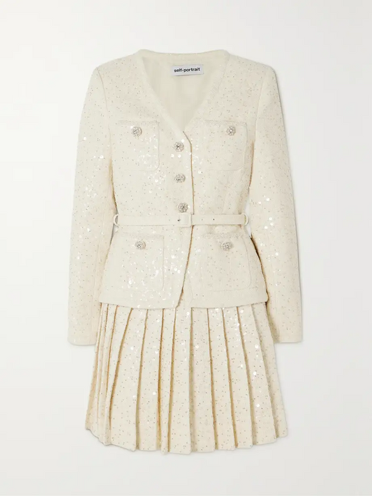 self-portrait Boucle Dress